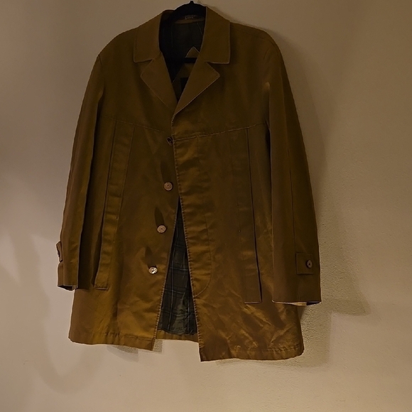 Brown Textured Trench Coat with Classic Lapels Scandinavian For Man Or Woman - Picture 1 of 5